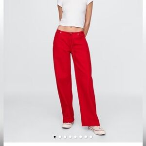 Gap Red Mid Rise ‘90s Loose Jeans